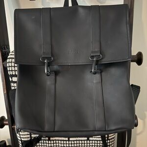 Rains Black Messenger Backpack